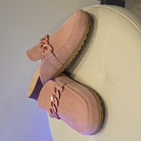 VIONIC Georgie Pink Leather suede slides mules chain New 8 1/2 9 1/2 Shoes HOT - Picture 5 of 6